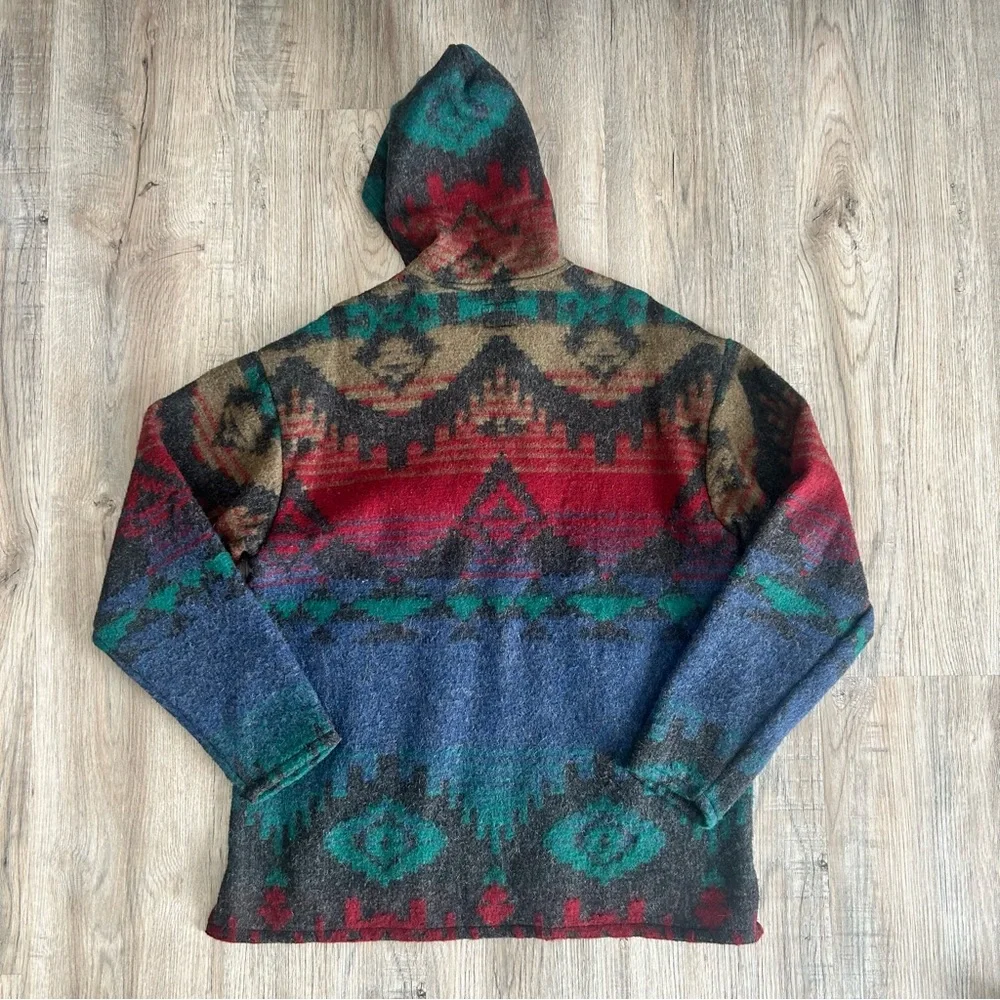 Vintage Woolrich Aztec Print Hooded Poncho - Picture 7 of 16